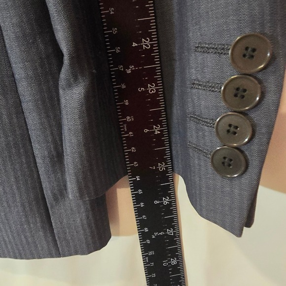 DE FURSAC Zignone Collaboration Men's Blazer Suit Jacket Dark Gray Pinstripe - Picture 9 of 11